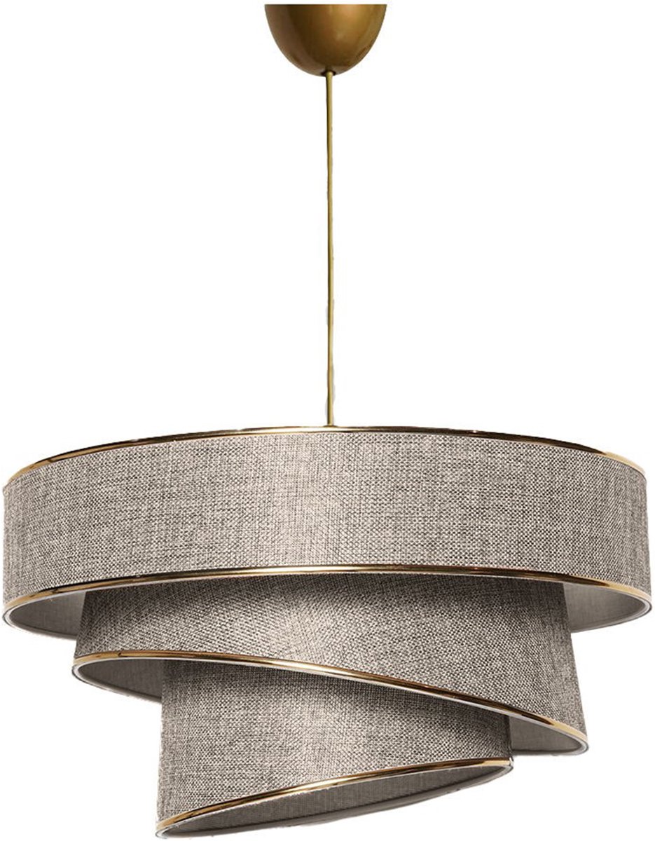 Asir - Kroonluchter - Beige Goud - 40x40 + 30x30 + 20x20 doorsnede - 70 cm hoog