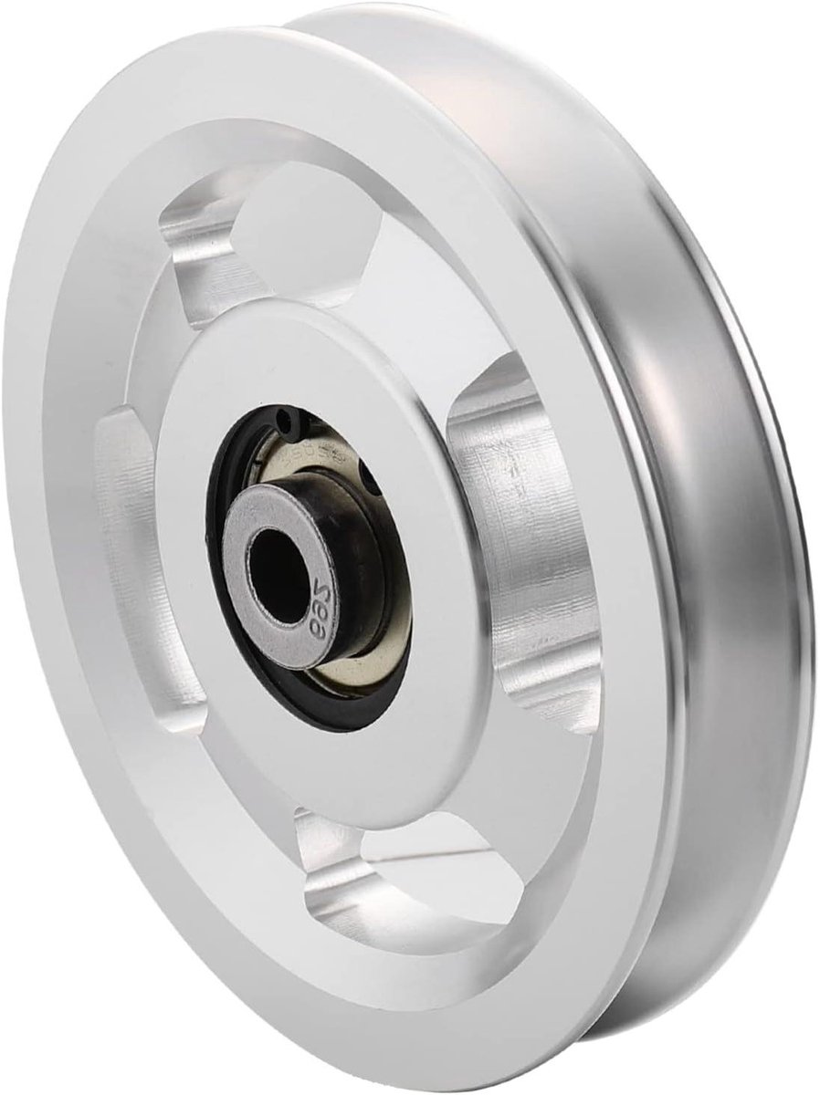Fitness Katrolwiel - Krachtonderdeel - Krachttraining Oefeningen - Universeel Lagerontwerp - 9.5 cm - Zilver