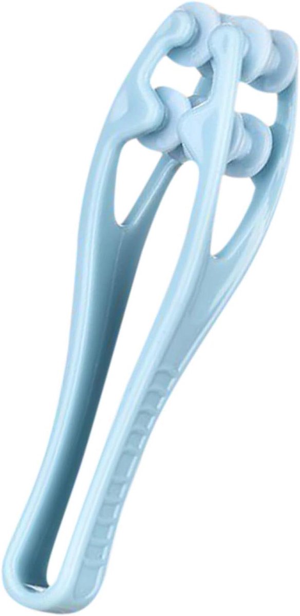 Handmassageroller - Vingerapparaat - Diepe weefselontspanning - Dubbele 360° rollen - 15 x 5 x 3 cm - Blauw