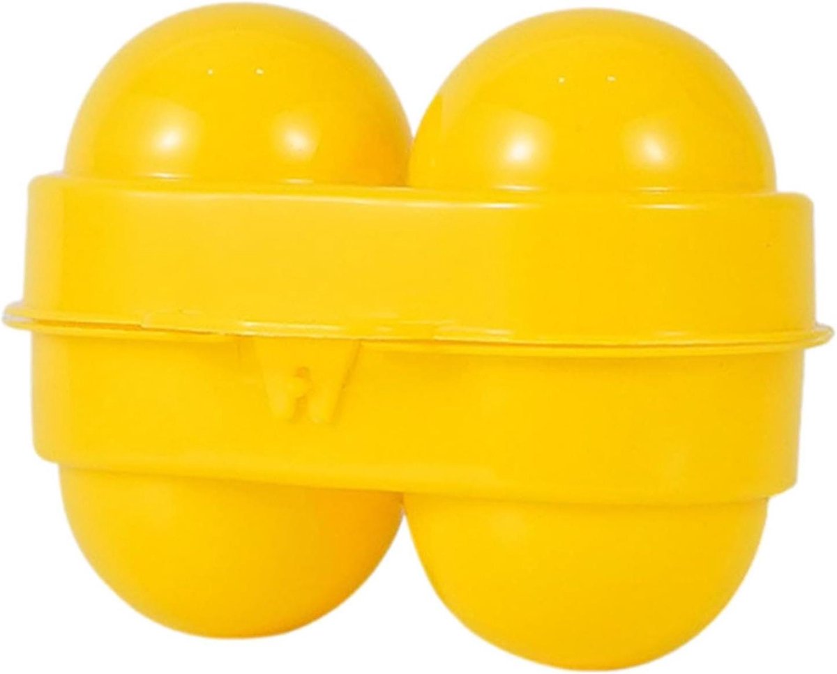 Eierhouder - Eierdrager - Kamperen en reizen - Anti-shock ontwerp - Voor 2 eieren - Geel