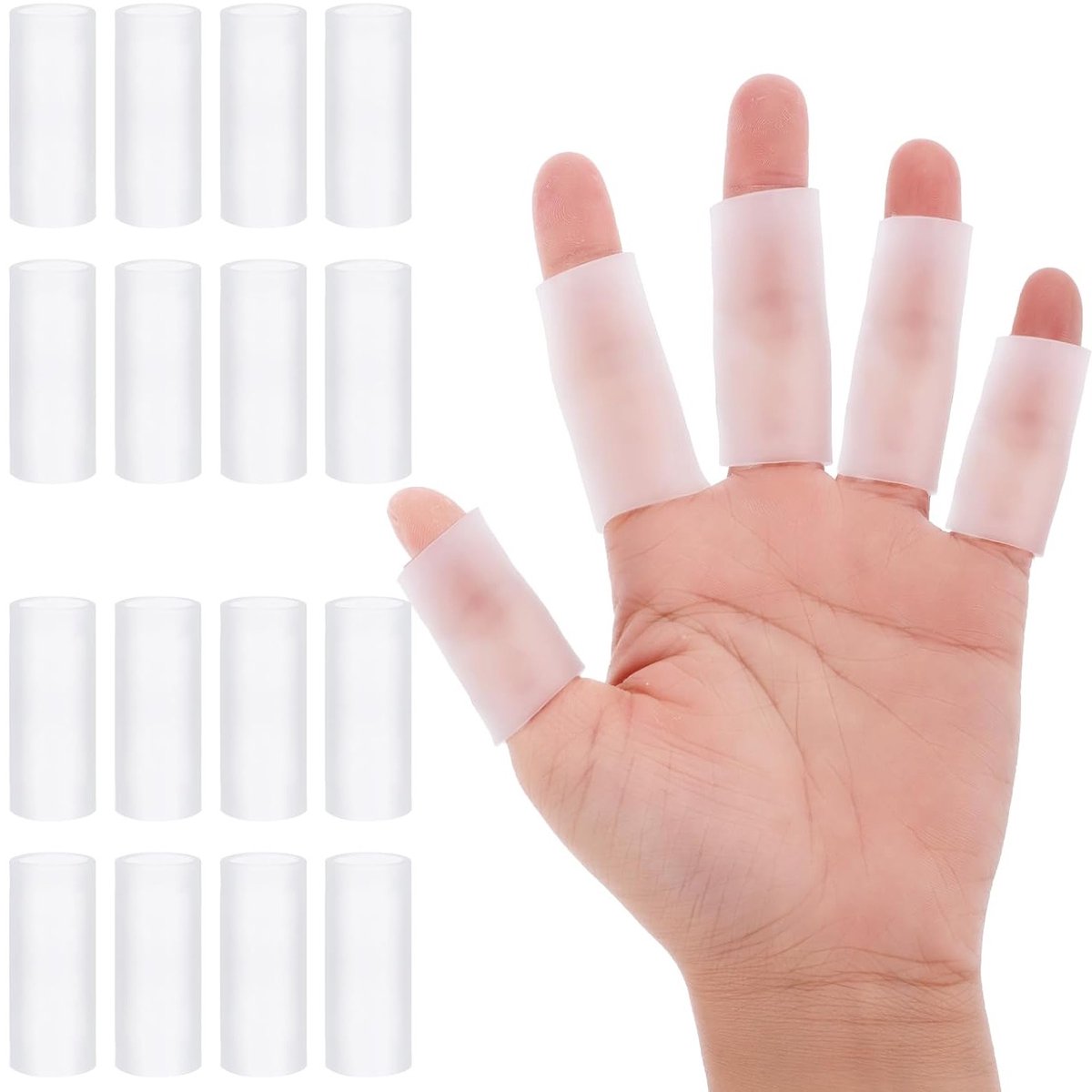 Set van 16 Siliconen Vingerbeschermers, Gel Vingerbandage voor Bescherming en Ondersteuning bij Artritis, Ideaal voor Handen tijdens Sporten zoals Golf en Basketbal