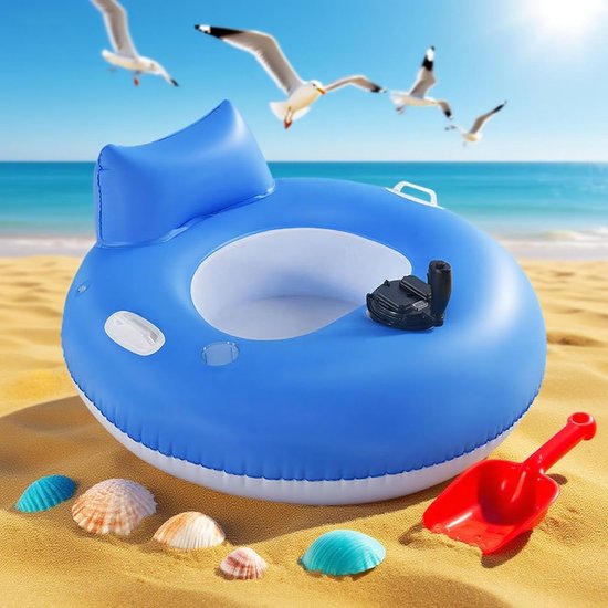 Gemotoriseerde Zwembadvlotter - Elektrische Watermatras - Ontspannen op Water - Dubbele Antislip Handgreep - 101 cm - Circulair — afbeelding 2