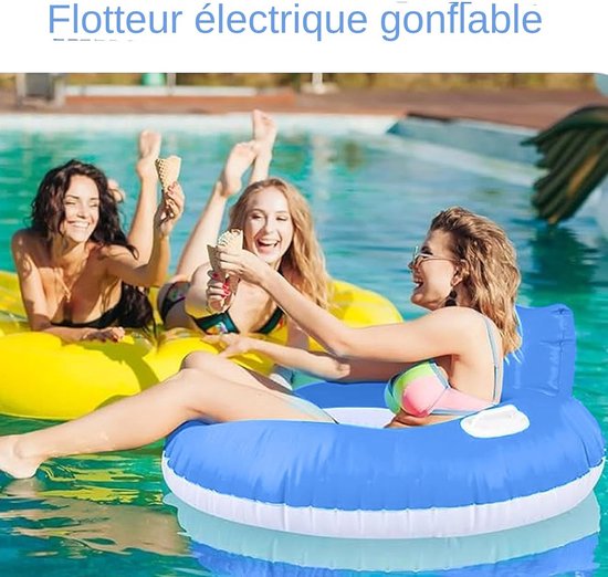 Gemotoriseerde Zwembadvlotter - Elektrische Watermatras - Ontspannen op Water - Dubbele Antislip Handgreep - 101 cm - Circulair — afbeelding 5