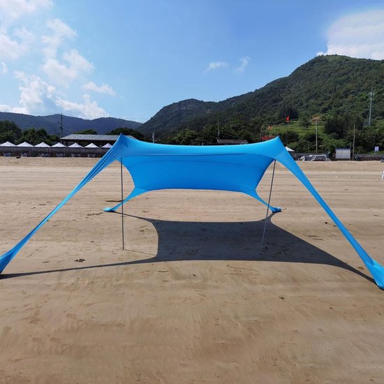 Strandtent Zonwering - Strand Canopy - Outdoor Bescherming - UV Bestendig - 210x150x170cm - Blauw — afbeelding 3