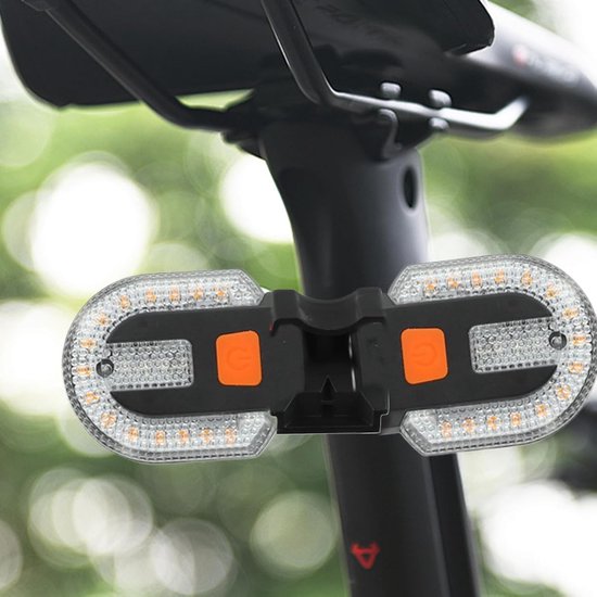 Fiets Knipperlicht - Scooter Richtingaanwijzer - Veilig Fietsen - Met Toeter - 20 x 15 x 6 cm - Zwart — afbeelding 2