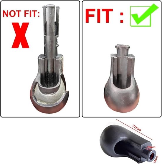 Schakelpookknop - Versnellingspook Hendel - Auto Interieur Upgrade - Ergonomisch Ontwerp - 5 Speed - Zwart — afbeelding 3