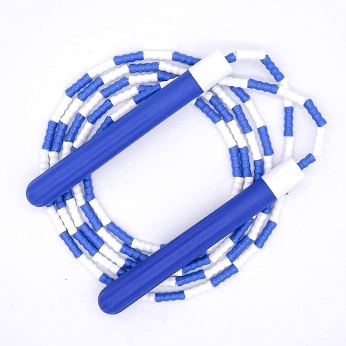 Springtouw met Kralen - Overslagtouw Fitness - Cardiotraining Thuis - Zachte Kralen Ontwerp - 280 cm - Blauw