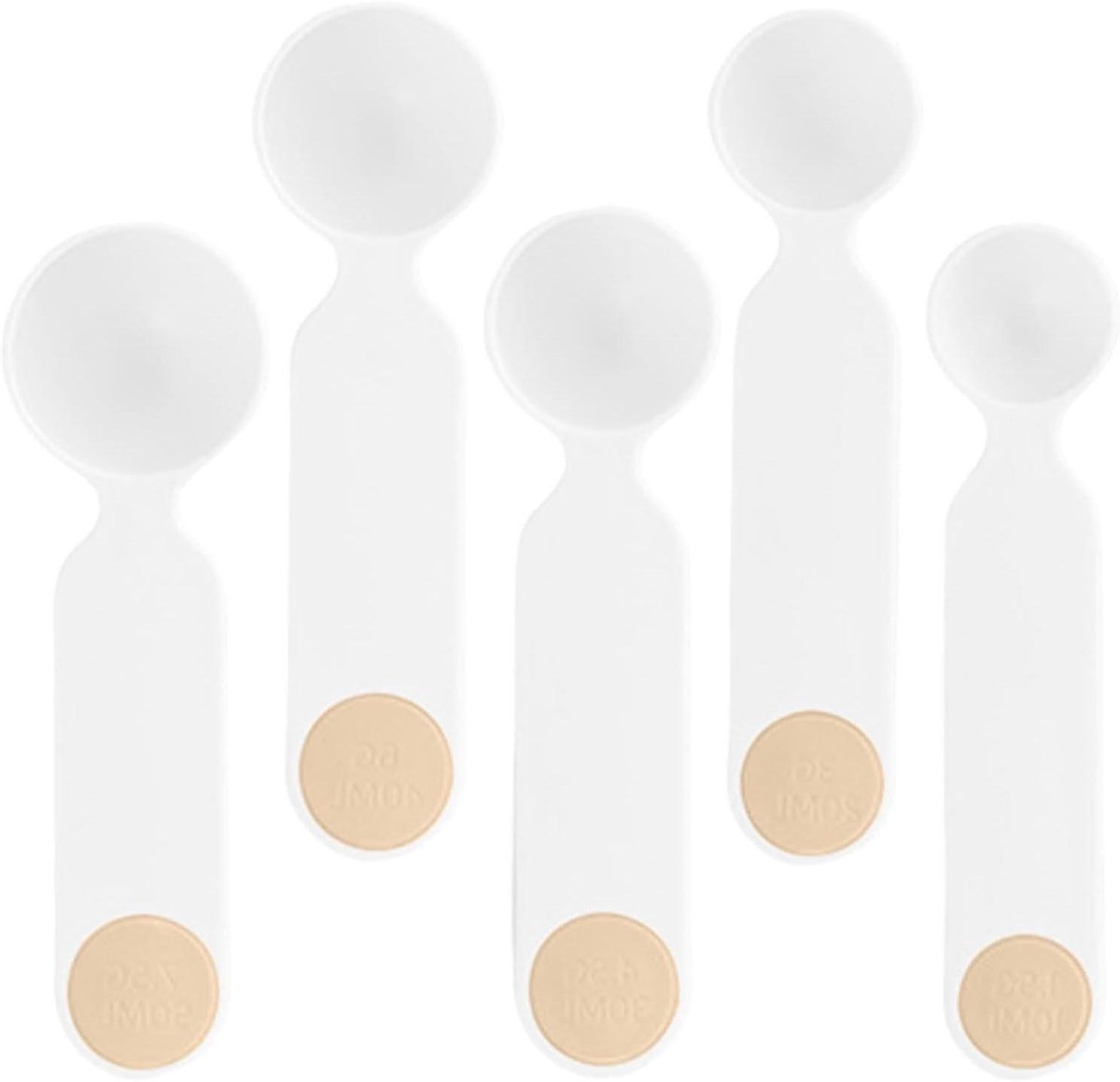 Maatschep Set - Portie Lepels - Nauwkeurig Meten - Multitasking Ontwerp - 5 Delig - Wit
