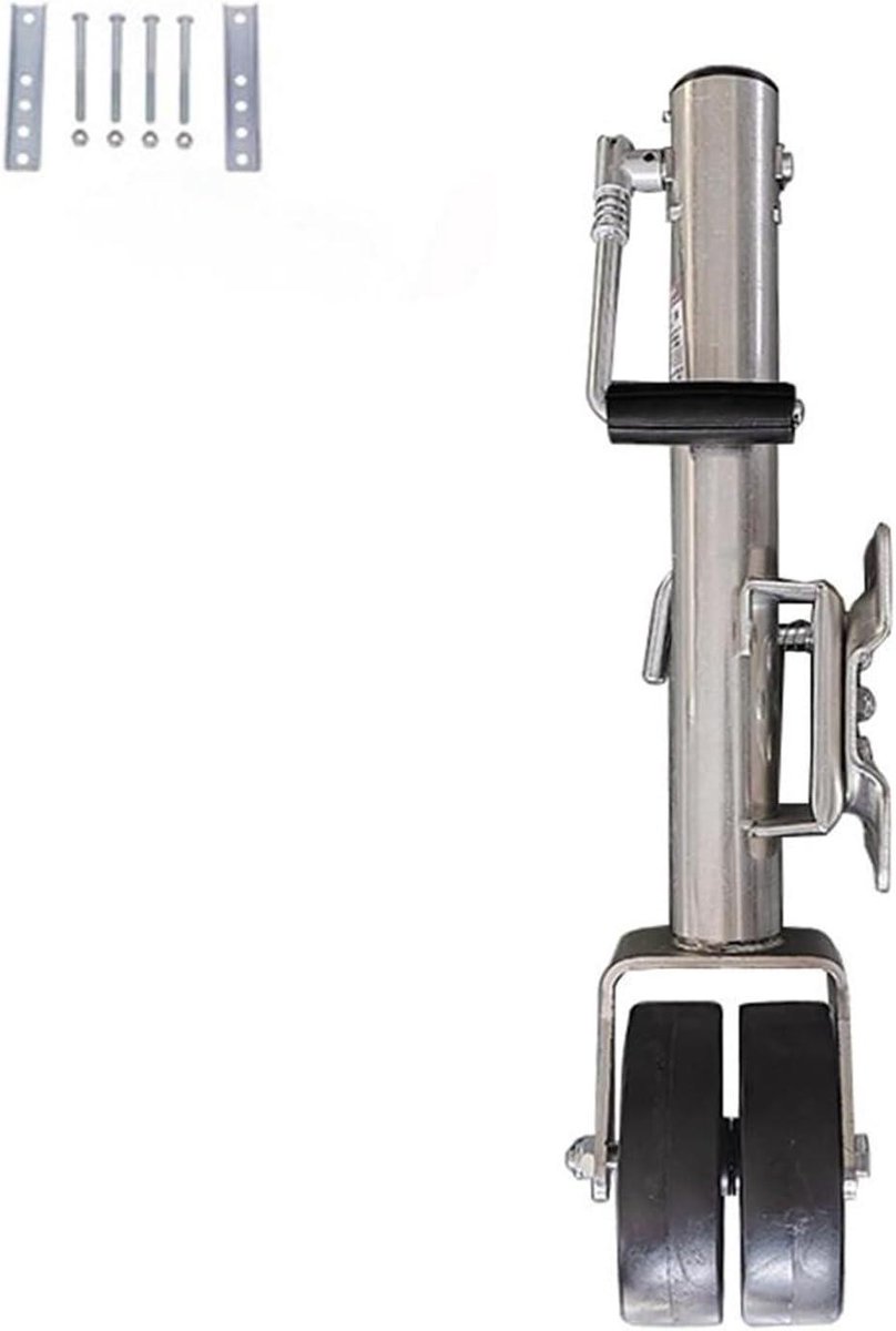 Auto Krik - Aanhanger Krik - Voertuig Ondersteunen - Dubbele Wielen - 6 Inch - Zilver