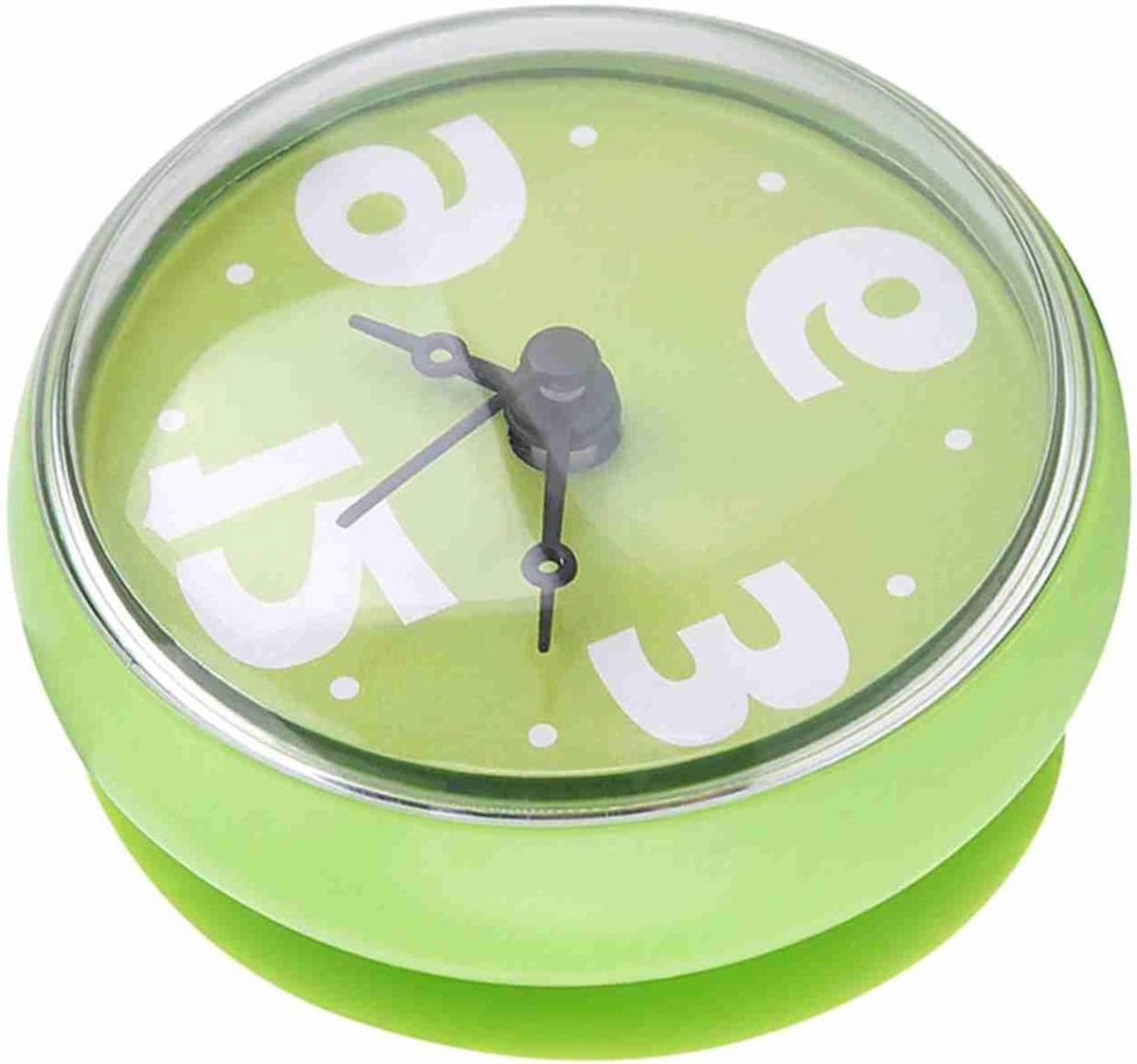 Doucheklok - Badkamerklok Wandklok - Tijd Beheren - Sterke Zuignap - 7x4cm - Groen