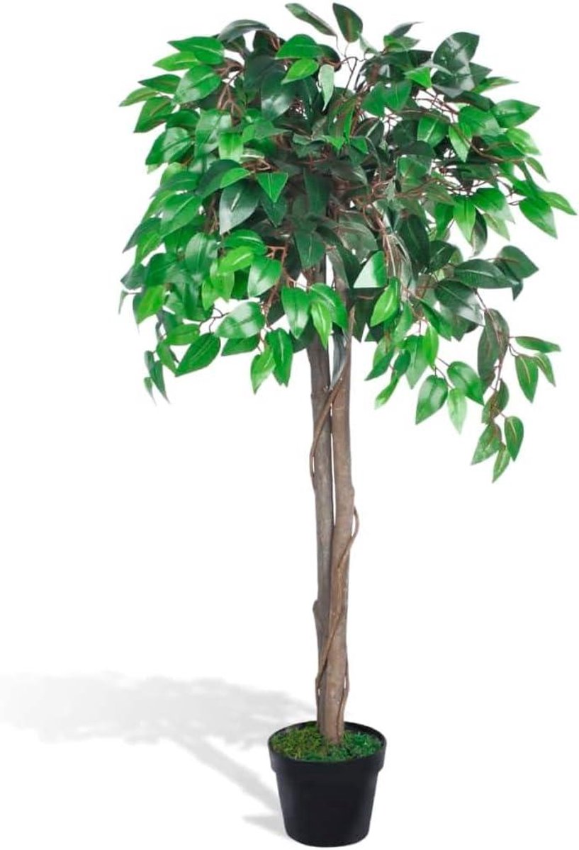 Kunstplant Ficus Boom - Decoratieve plant - Woonkamer decoreren - Levensechte uitstraling - 110 cm hoog - Groen