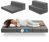 Arensberger opvouwmatras Multifold 140 x 200 cm, 15 cm dik | Opvouwbaar logeerbed | Opvouwmatras voor op de camping | Opvouwbaar logeerbed | Opklapbank | Opvouwbare slaapmatras | Afneembare hoes
