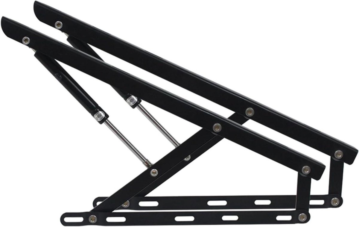 Bedlift Mechanisme - Opbergbed Scharnieren - Ruimte Besparen - Stille Werking - 75 cm - Zwart