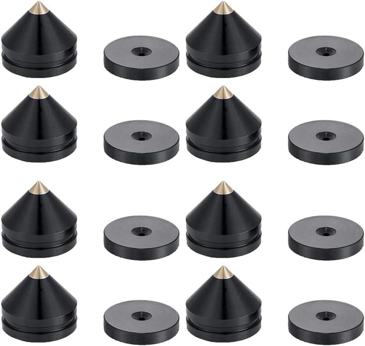 Luidspreker Spikes - Voet Pads - Geluid Verbeteren - Minimaliseert Trillingen - 8 Stuks - Zwart