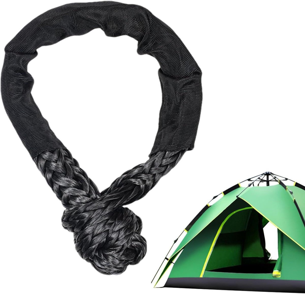 Zachte Beugel - Sleep Touw - Voertuigen Verplaatsen - Extreme Robuustheid - 17 Ton Capaciteit - Zwart