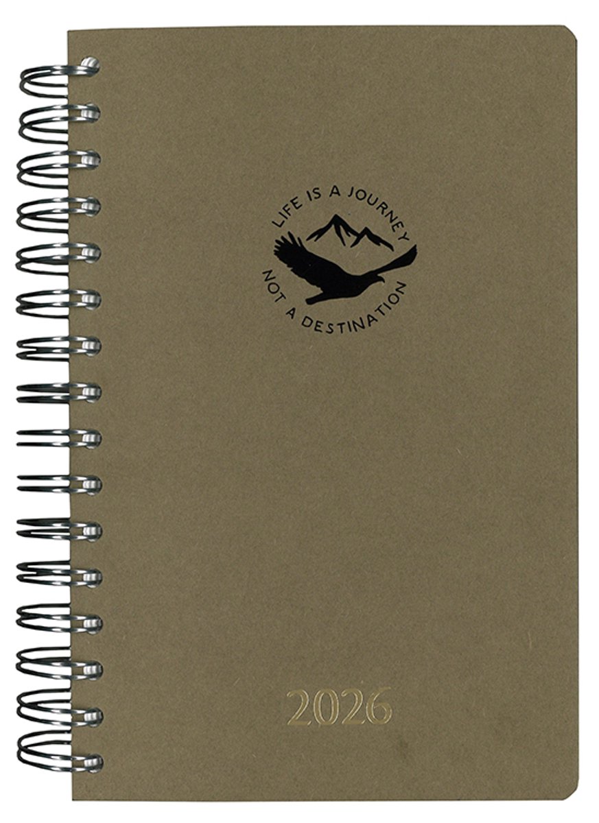AURORA agenda 2026 - 1 dag per pagina - 6-talig - Wire-O - 15 x 21 cm - Craft Bruin