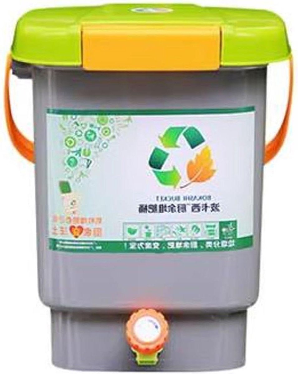 Compostmachine Keuken - Compostbak Bokashi - Organisch Afval Verwerken - Luchtdicht Deksel - 15 Liter - Grijs