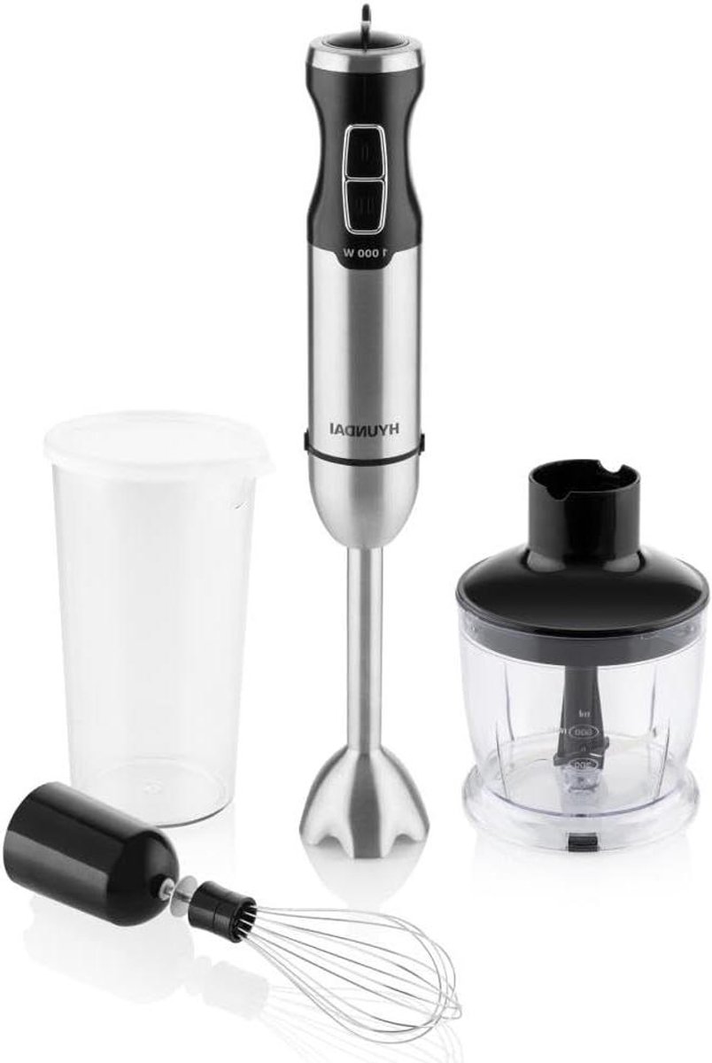 Staafmixer 3-in-1 - Blender Keukenmixer - Eten Bereiden - Krachtige DC Motor - 1000 Watt - Zwart RVS
