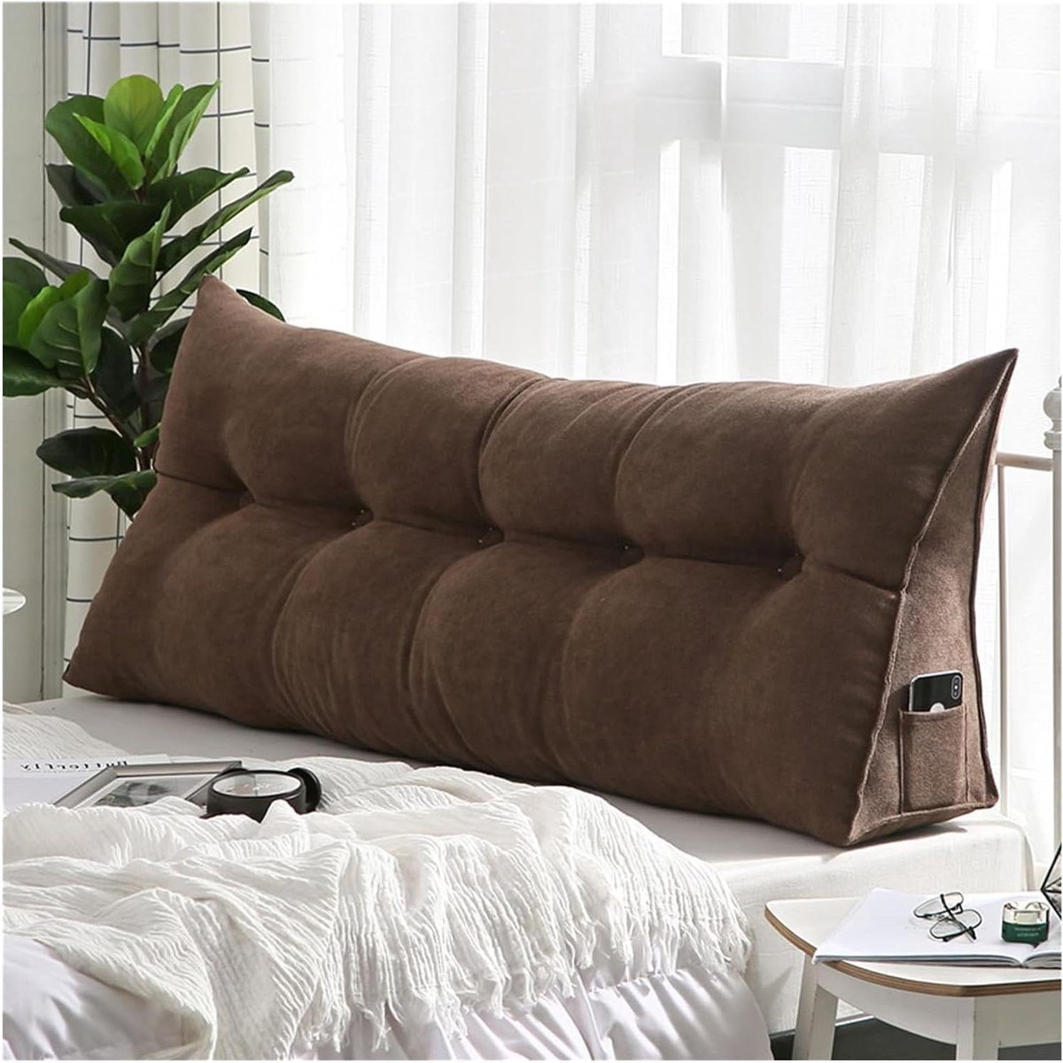 Lendensteun Kussen - Rugsteun Sofa Kussen - Ontspannen Lezen - Ergonomisch Ontwerp - 60x50cm - Beige