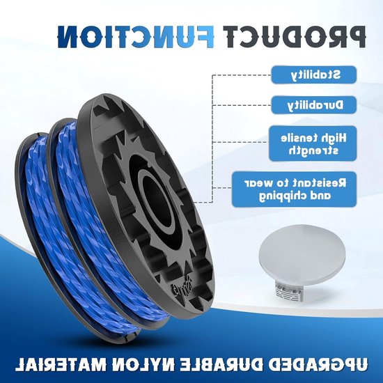 Vervangende Grastrimmer Spoelen 1.5mm - 8.3m Lengte, Geschikt voor RLT4027, RLT4125, RLT5027, RLT6030, RLT5127, Inclusief Spoelcover, Ideaal voor Tuinonderhoud en Grasmaaien — afbeelding 3