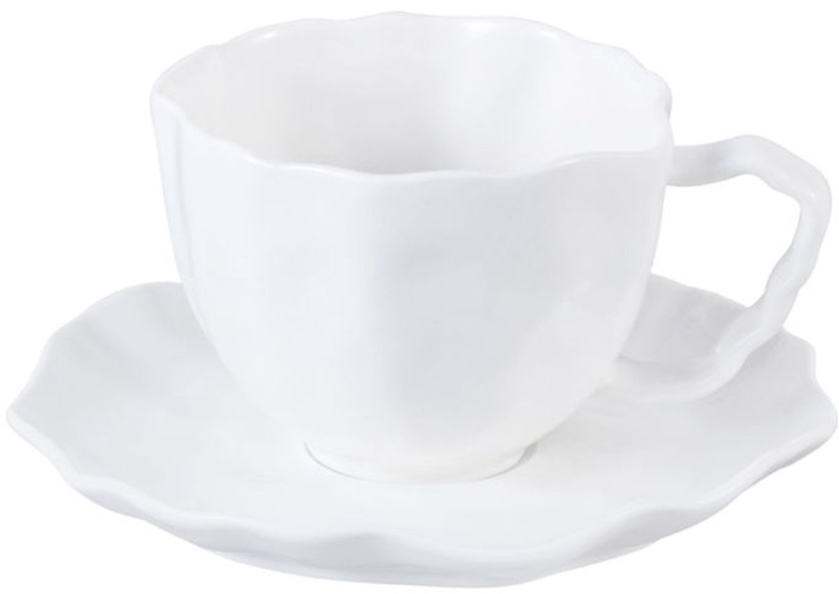 Bricard Angles Koffieset - 12-delig - Wit - 225ml - Porselein - Koffiekopjes