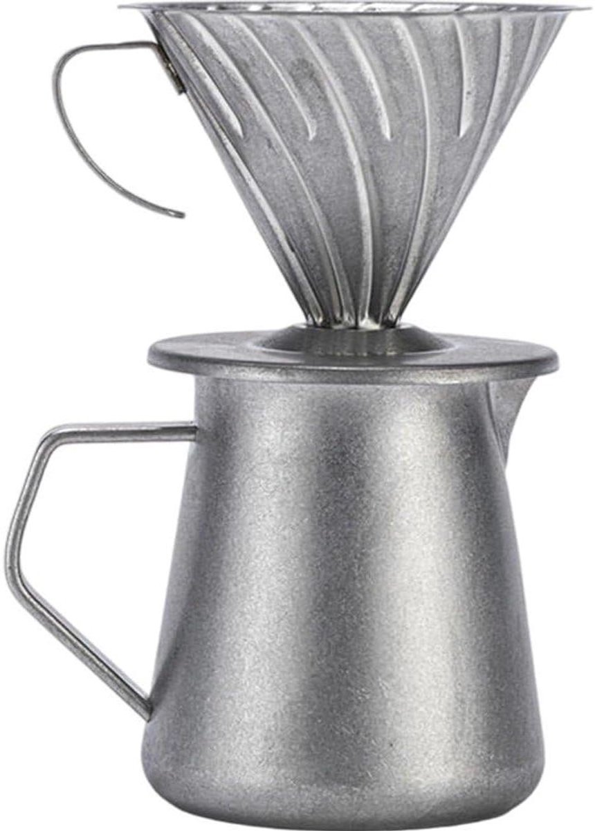 Koffiezetapparaat - Druppelkoffiezetter - Ambachtelijke Koffie - Roestvrij staal - 600 ml - Zilver