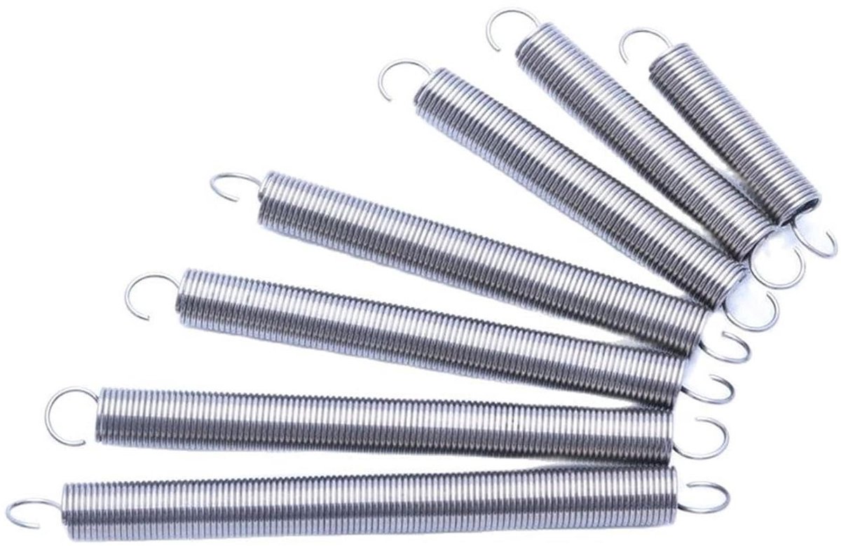 Trekveer Spiraal - Verlenging Draad - Mechanische Toepassingen - Constante Spanning - 110 mm 1 stuk - Roestvrijstaal