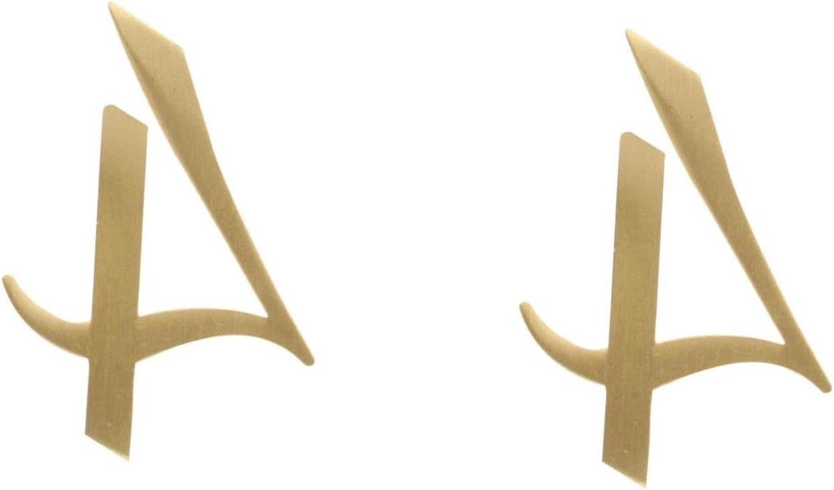 Huisnummer Plaat - Adres Nummer - Huis Markeren - Koper Materiaal - 5.1 x 3.6 cm - Goud
