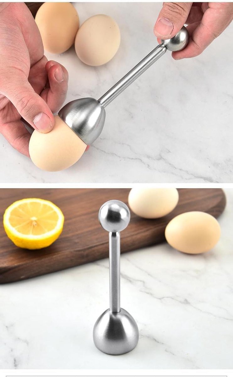 Ei Cutter - Schaal Opener - Ontbijt Bereiden - Slijtvast Ontwerp - 100 Gram - Zilver