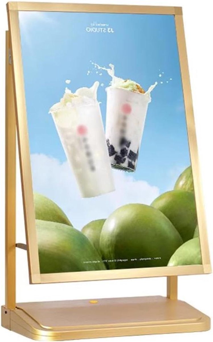 Stoepbord - Display standaard - Reclame tonen - Water gevulde basis - 60x90cm - Goud