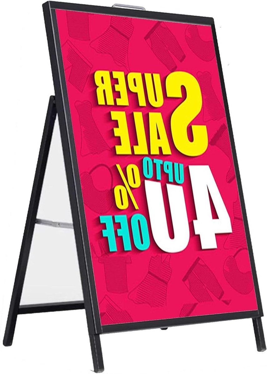 Posterstandaard - Informatiebord - Reclame Tonen - Enkelzijdig - 80 x 120cm - Zwart