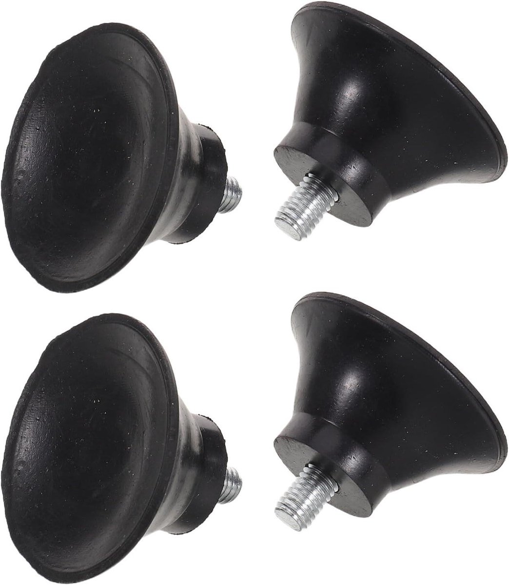 Fitnessfiets Voetjes - Steunvoetsteunen Hometrainer - Apparaat Stabiliseren - Schokabsorberend Rubber - 4 Stuks - Zwart