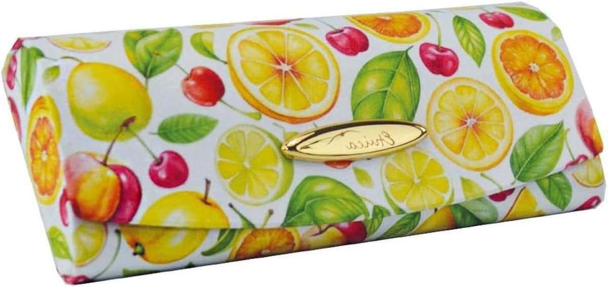 Brillenkoker - Brilhouder - Bescherming Bril - Halfharde Koker - Met Doekje - Fruitprint