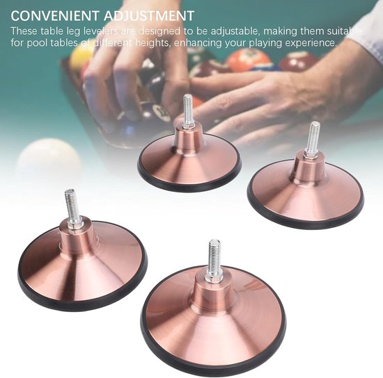 Pooltafel Stelpoten - Biljart Verhogers - Tafel Stabiliseren - Verstelbaar IJzer - Set van 4 - Zwart — afbeelding 2