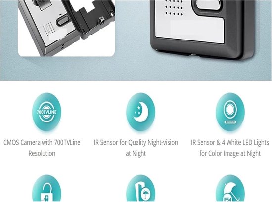 Ring Deurbel Camera - Buitendeur Camera - Veiligheid Thuis - IR Nachtzicht - 700TVLine - Zwart van Ring — afbeelding 3