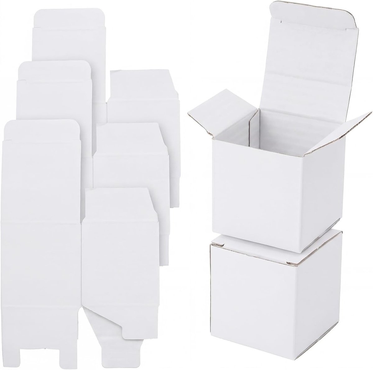 Opvouwbare geschenkdozen, 15 stuks, milieuvriendelijk golfkarton voor bruiloften, verjaardagen en feestdagen (5 x 5 x 5 cm)
