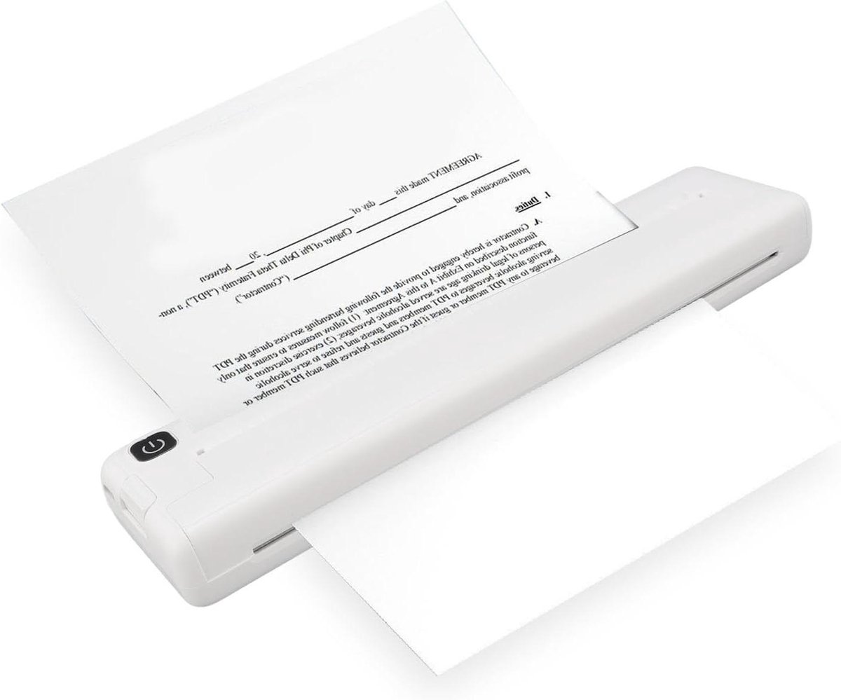 Draagbare Printer - Mobiele Printer - Onderweg Printen - Inktloos Printen - A4 Formaat - Zwart