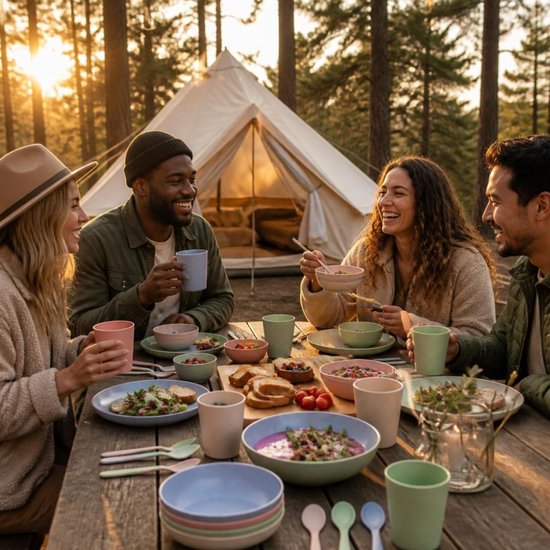 Camping tuin servies 28 delig - Modern BBQ servies voor 4 pers, — afbeelding 5
