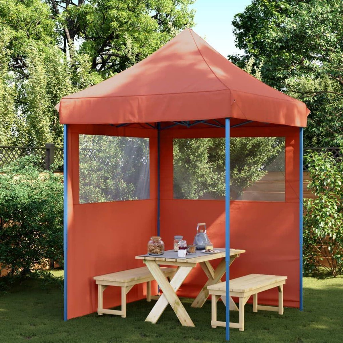 Opvouwbare Partytent - Inklapbaar Paviljoen - Feesten Buiten - Pop-up Design - 200x200 cm - Terracotta