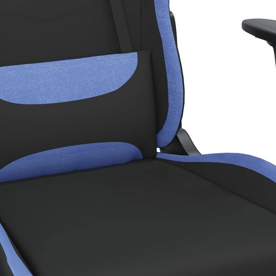 Gaming Stoel - Racestoel Speelstoel - Comfortabel Gamen - Met Voetensteun - Verstelbaar - Zwart Blauw — afbeelding 2