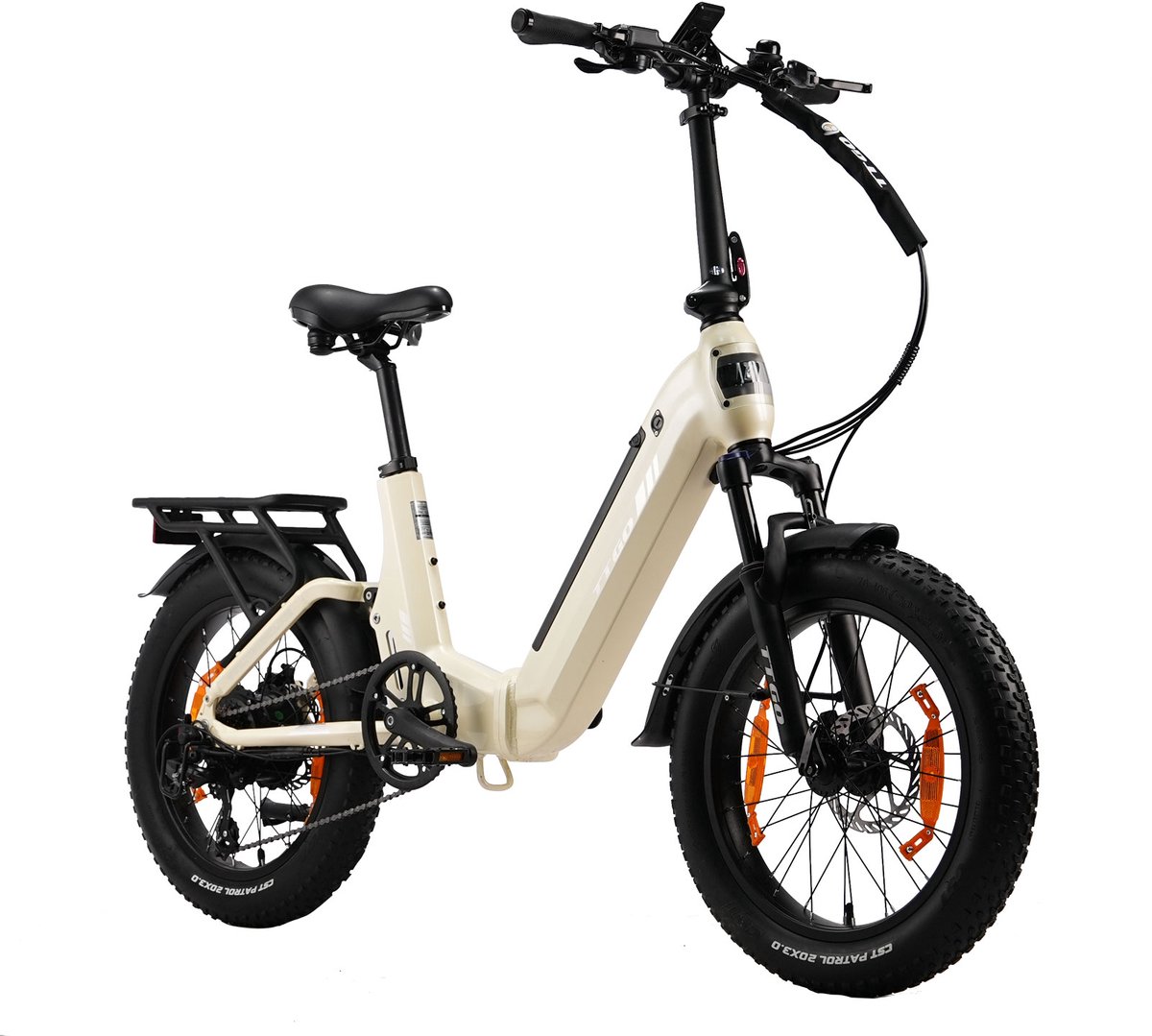 TTGO F7 Elektrische Fiets - 250W Motor - 48V15Ah Accu - 20 Inch Banden Vouwfiets - Max Snelheid 25km/u - Max Bereik 100-120 km - Shimano 7 Versnellingen - Beige thumbnail 2