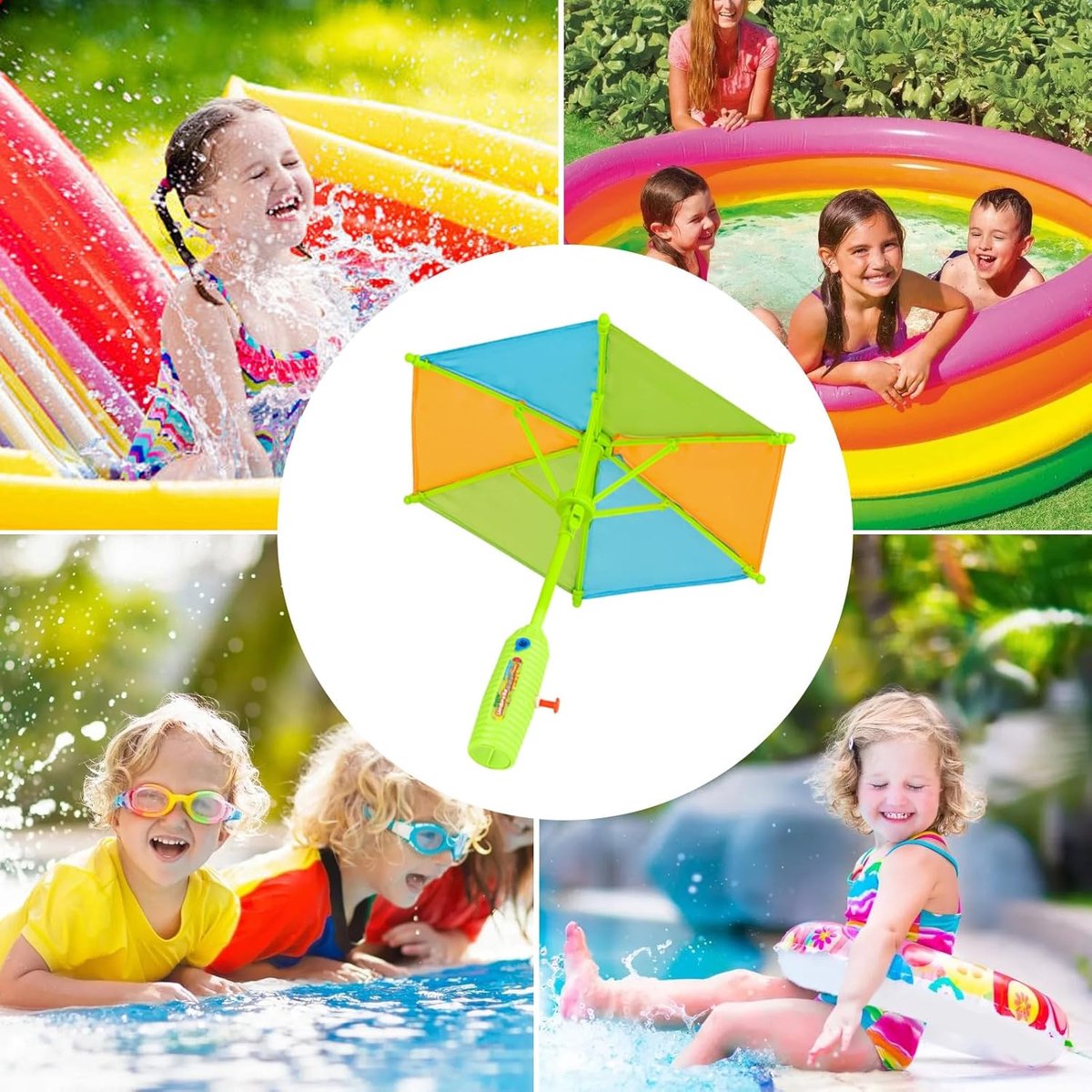 Waterspuit Speelgoed - Waterkanon Kinderen - Buiten Spelen - Parapluvorm Design - 32 cm - Groen – foto 4
