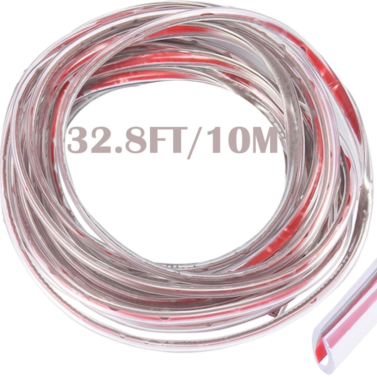 Dailygoody - Deurafdichting - U-vorm - Waterdicht en geluidsisolerend - Transparant - Deurrandbescherming - Geschikt voor auto en bestelwagen - 10 meter