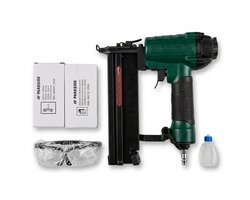 PARKSIDE® Perslucht-nietpistool - max. 8 bar - Grote magazijn - Inclusief werkbril - Optimaal inslaan van nietjes en spijkers -  Inclusief niet-/spijkerset (2000x), veiligheidsbril, draadsteeknippel 6,35 mm ¼"