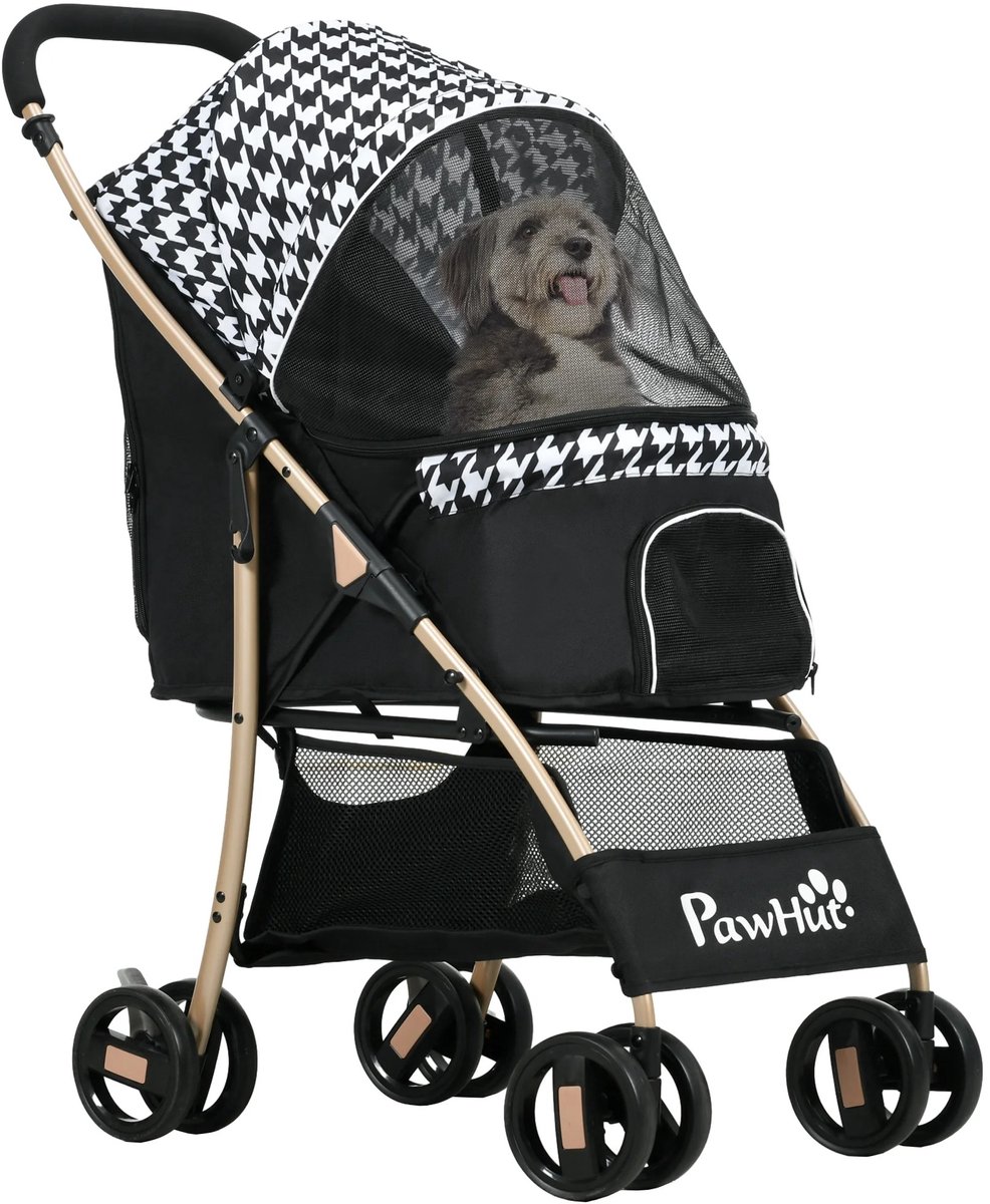 Roossentials hondenwagen - Hondenbuggy - Huisdierbuggy - Hondenbox - Transporttas voor honden, katten en huisdieren - Met gaas raam