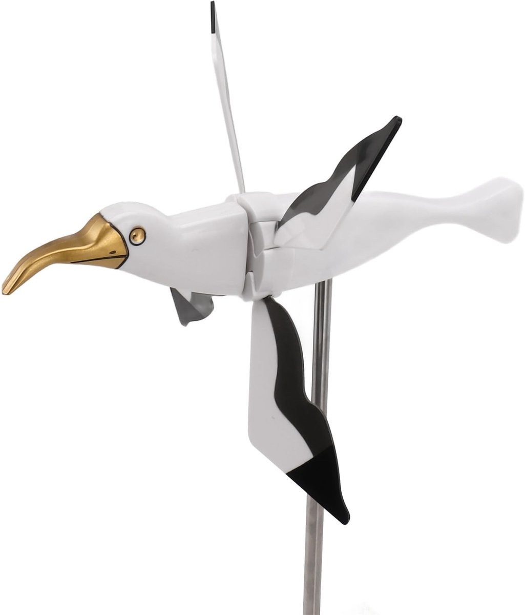Dailygoody - Vliegende Meeuw - Windmolen - Dynamisch Tuinornament - Beige - Tuindecoratie - Buiten Windspinner - Gazonaccessoire