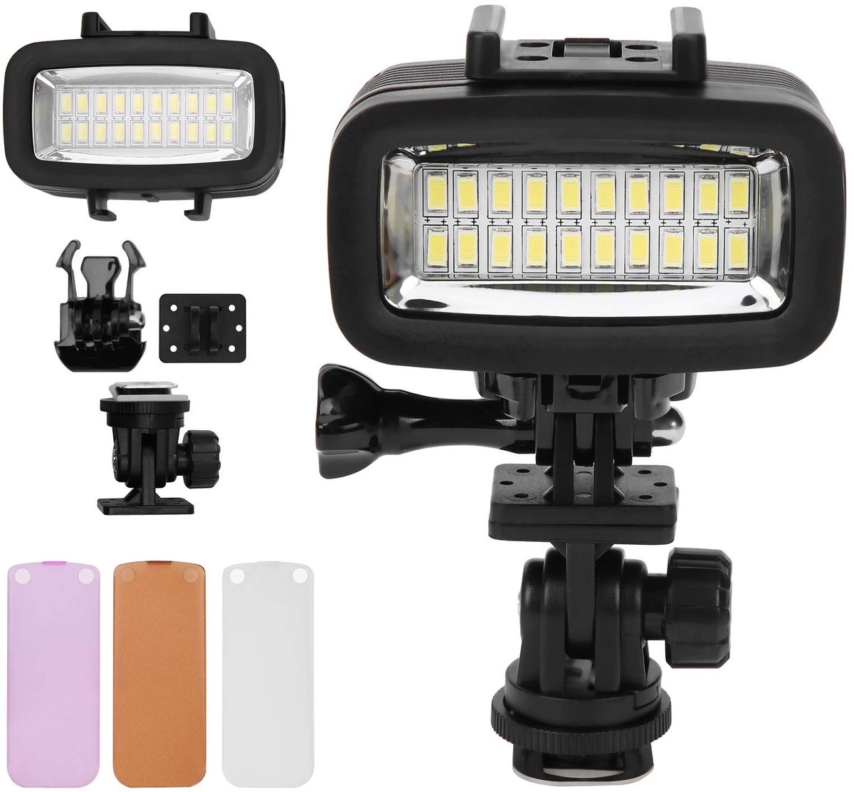 Dailygoody - LED-duiklamp - Onderwaterfotografie - Waterdicht - Zwart - Invullicht - Geschikt voor spiegelreflexcamera en sportcamera