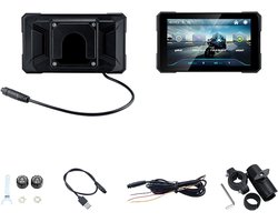 Motorfiets CarPlay Scherm - Motorfiets Navigatie - Onderweg Navigeren - Draadloze Connectiviteit - 5-Inch IPS - Zwart