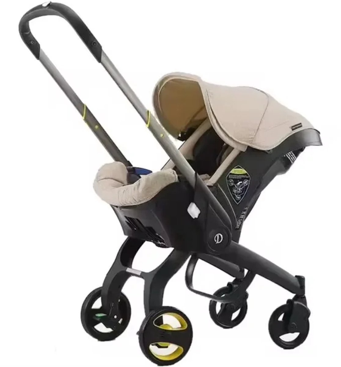 Seastone - Innovatieve Multifunctionele 4 In 1 Kinderwagen - Kinderwagen - Autostoel - Autozitje - Makkelijk inklapbaar vliegtuig - Opvouwen wordt Autostoel - Beige van Seastone