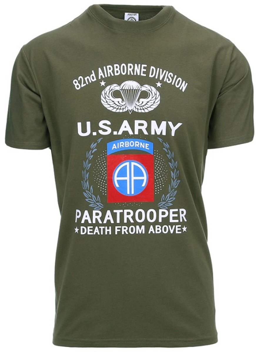 T-shirt U. . Army Paratrooper 82ND Groen